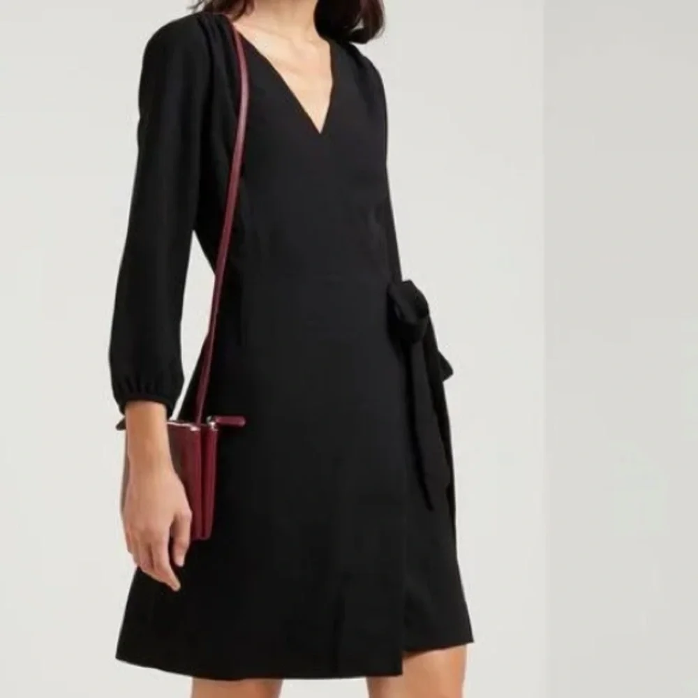 NWT J. Crew Wrap Dress 365 Crepe Black Size 2